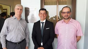 Oldemar Brahm, delegado Eduardo Hartz e Davi Dalcin