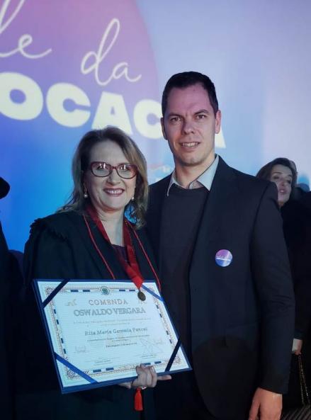 Rita Geremia Pavoni e presidente da ACIST-SL, Felipe Feldmann